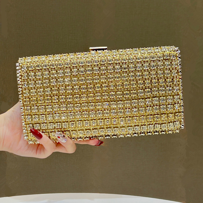 Luxury Lifestyle Women - กระเป๋าคลัทช์และกระเป๋าถือสำหรับงานเลี้ยงหรูหราประดับเพชรเต็มใบสำหรับผู้หญิง รุ่นปี 2026 แบรนด์ระดับไฮเอนด์ กระเป๋าสะพายข้างสำหรับเจ้าสาว