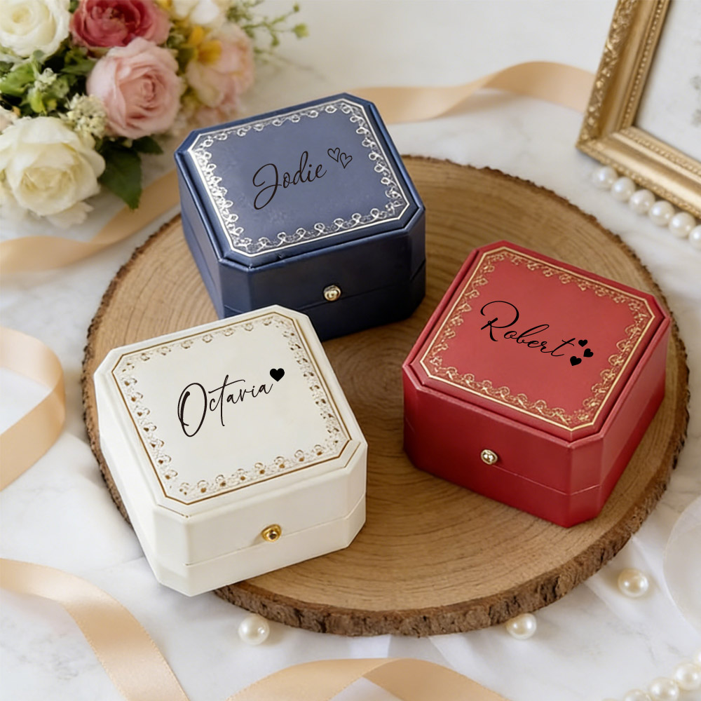 กล่องใส่แหวนหนังเทียมแบบสั่งทำ - Velvet Jewelry Box บทวิจารณ์และราคา