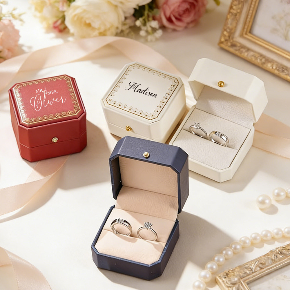 กล่องใส่แหวนหนังเทียมแบบสั่งทำ - Velvet Jewelry Box บทวิจารณ์และราคา