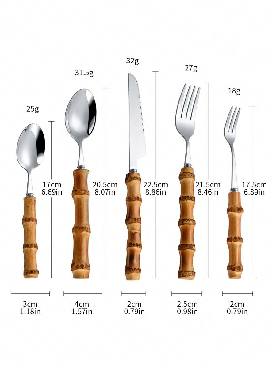 ชุดช้อนส้อมสแตนเลส 30 ชิ้นพร้อ - Bamboo Cutlery Set บทวิจารณ์และราคา