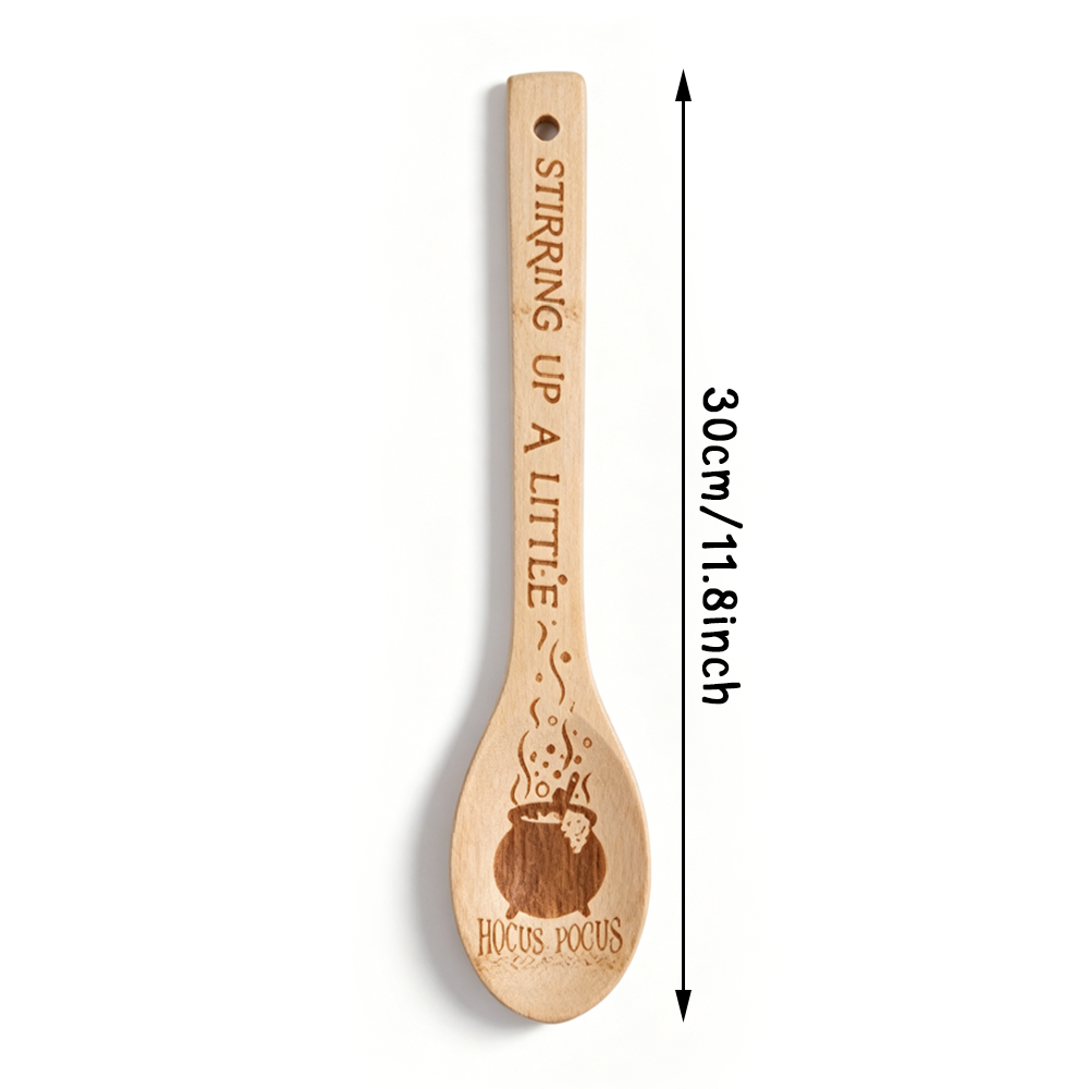 ช้อนไม้ไผ่สลักลายแม่มดโฮคัส โพ - Bamboo Cutlery Set บทวิจารณ์และราคา