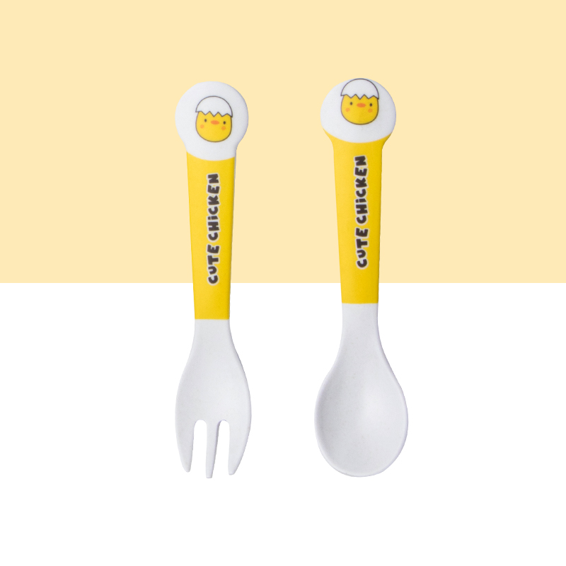 ชุดจานชามใยไผ่ลายการ์ตูนไก่น่า - Bamboo Cutlery Set บทวิจารณ์และราคา