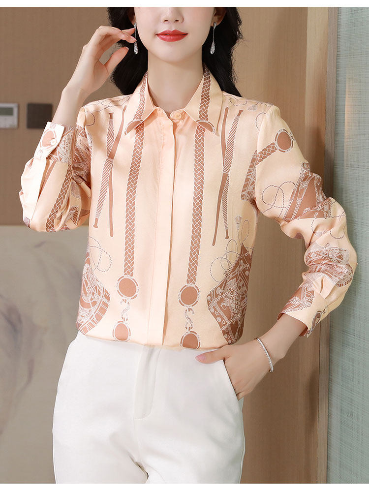 เสื้อเชิ้ตผู้หญิงลายพิมพ์โซ่ Z - Luxury Lifestyle Women บทวิจารณ์และราคา