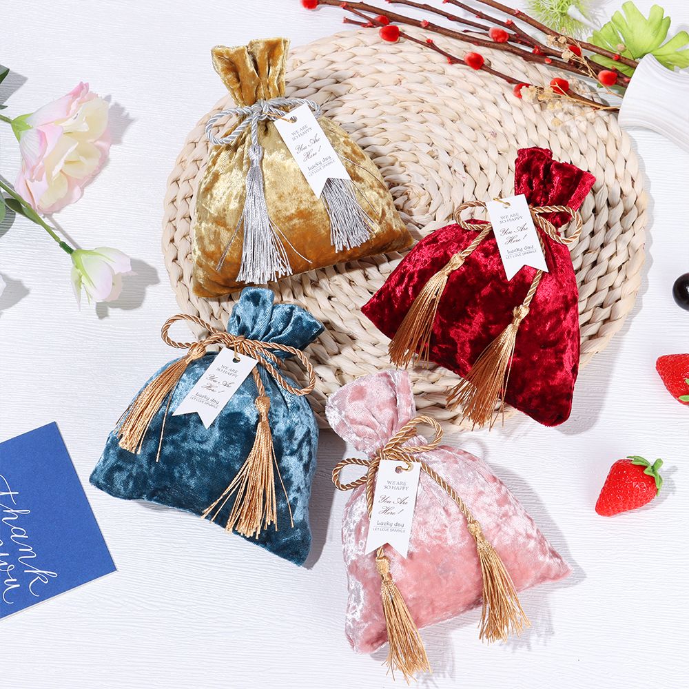 ผ้ากำมะหยี่ Drawstring พู่กำมะ - Velvet Jewelry Box บทวิจารณ์และราคา