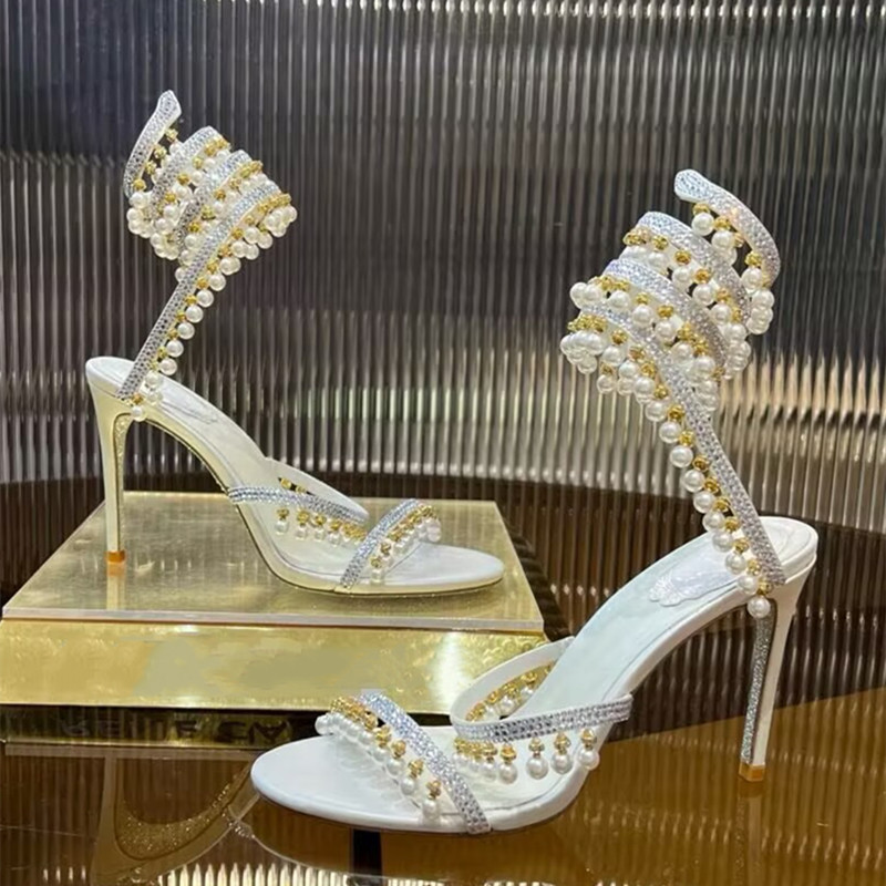 รองเท้าส้นสูงประดับมุกและคริสต - Luxury Lifestyle Shoes บทวิจารณ์และราคา