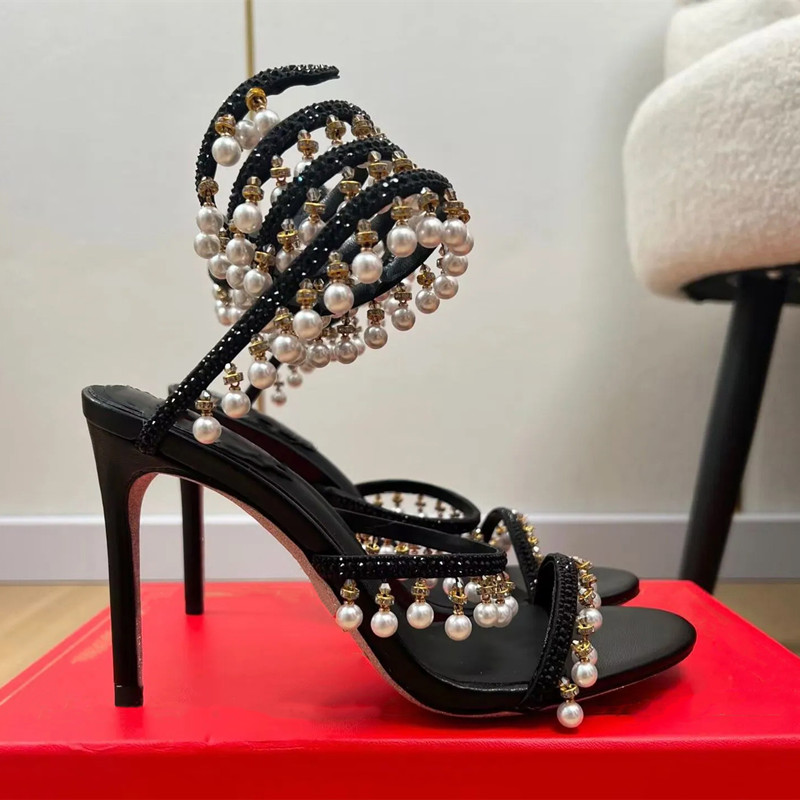รองเท้าส้นสูงประดับมุกและคริสต - Luxury Lifestyle Shoes บทวิจารณ์และราคา