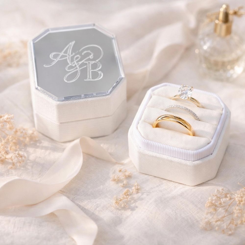 กล่องใส่แหวนกำมะหยี่ทรงแปดเหลี - Velvet Jewelry Box บทวิจารณ์และราคา