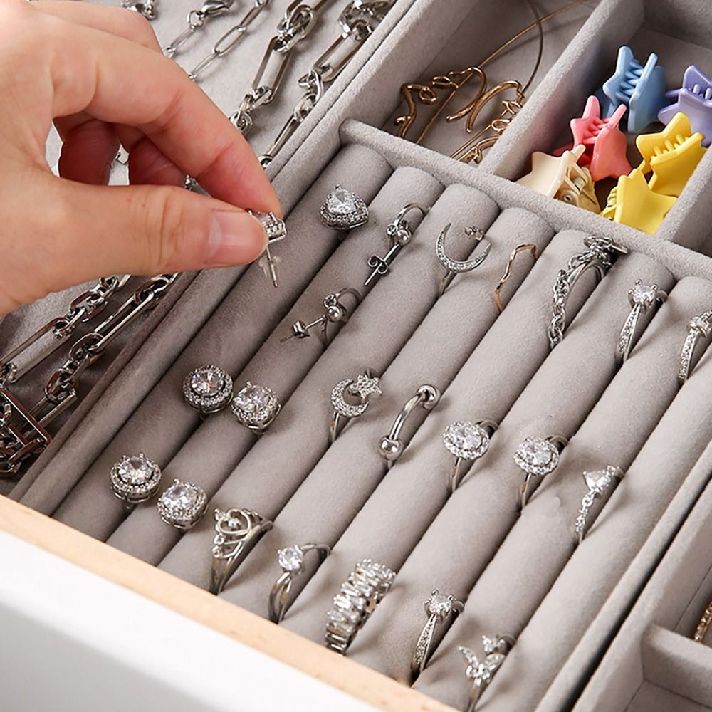 กล่องจัดระเบียบแบบซ้อนได้ กล่อ - Velvet Jewelry Box บทวิจารณ์และราคา