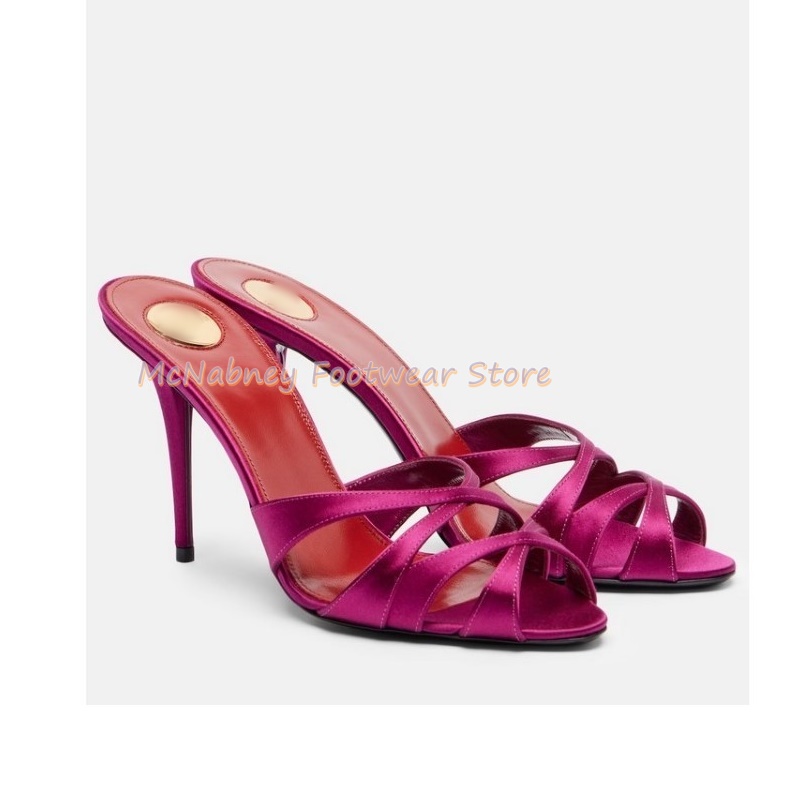 รองเท้าส้นเข็มผ้าซาตินแบบไขว้ส - Luxury Lifestyle Shoes บทวิจารณ์และราคา